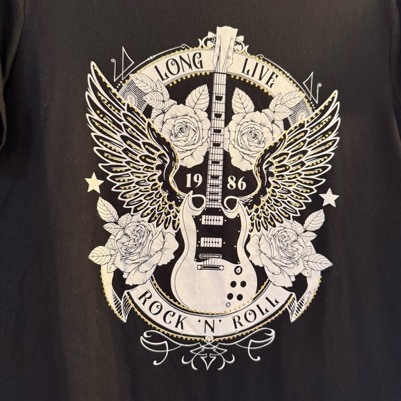 Women’s Rock and Roll Graphic Tee with Short Sleeves - Picture 3 of 9